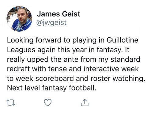 Guillotine League - Listeners prove formidable in 18-team draft - Fantasy  Index