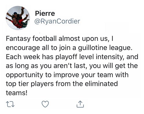 PlayerProfiler's Guide to Fantasy Football Guillotine Leagues